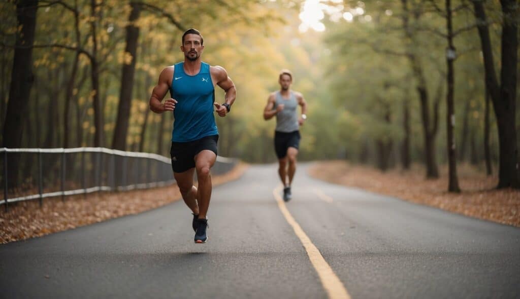 A runner follows a structured training plan, focusing on regeneration and injury prevention. They engage in stretching, strength exercises, and foam rolling to maintain peak performance