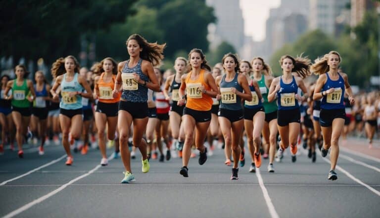 Women running in a long distance race