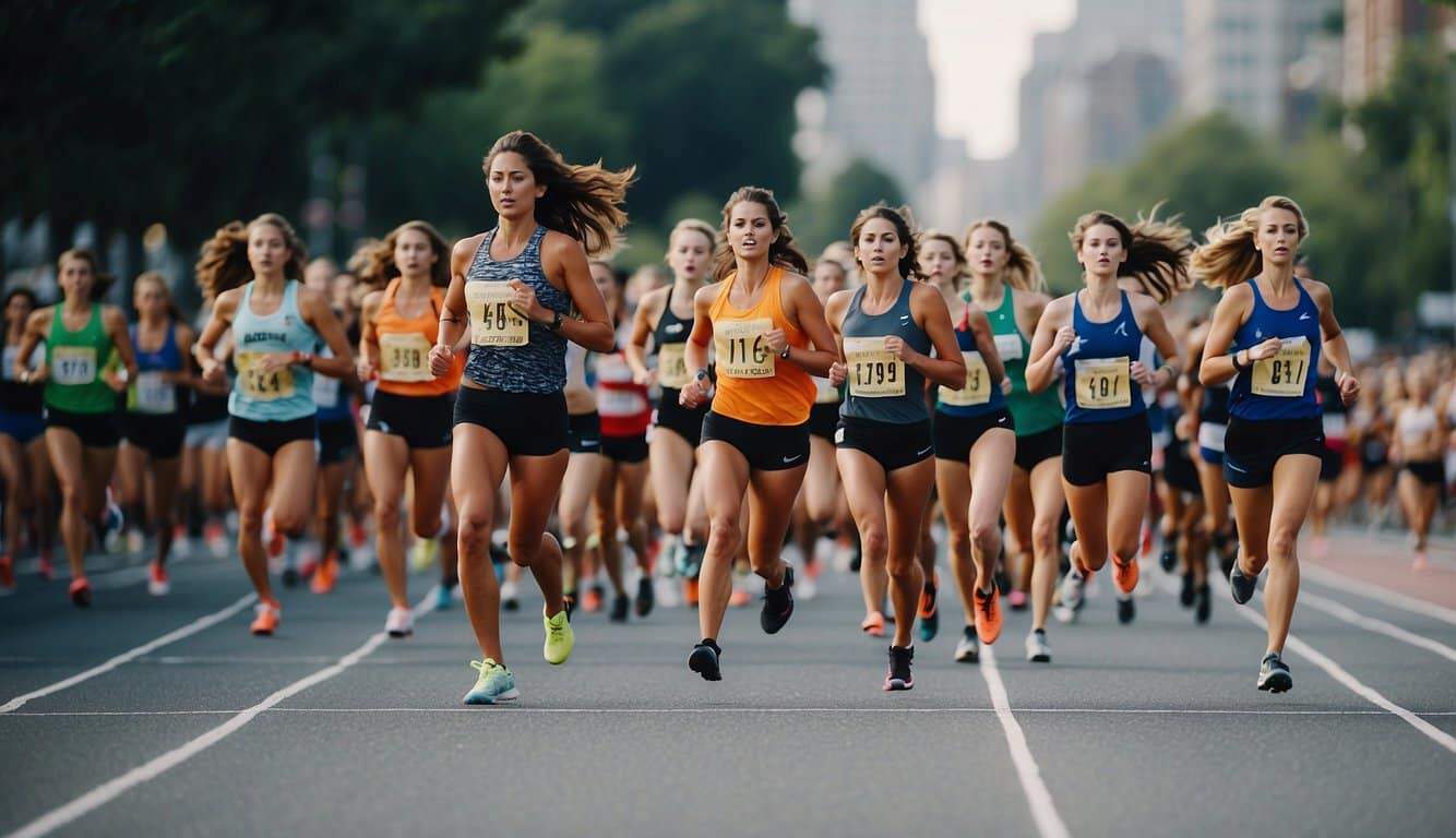 Women running in a long distance race