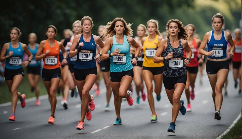 Women running in a professional long-distance race