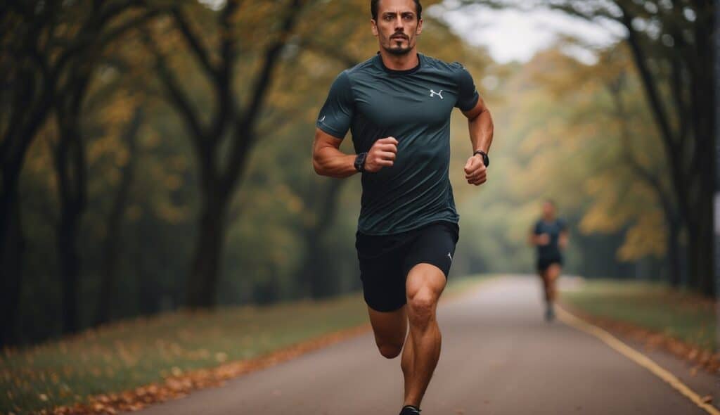 A runner using specialized training techniques to avoid injuries while running