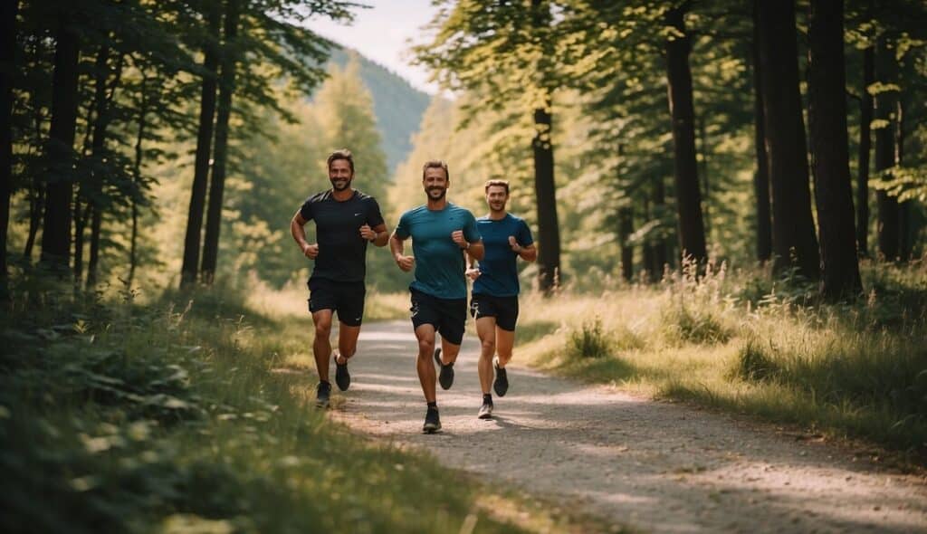 People running through scenic landscapes in Germany and Austria